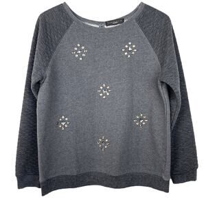 Sanctuary Embellished Quilted Sweatshirt Sz S